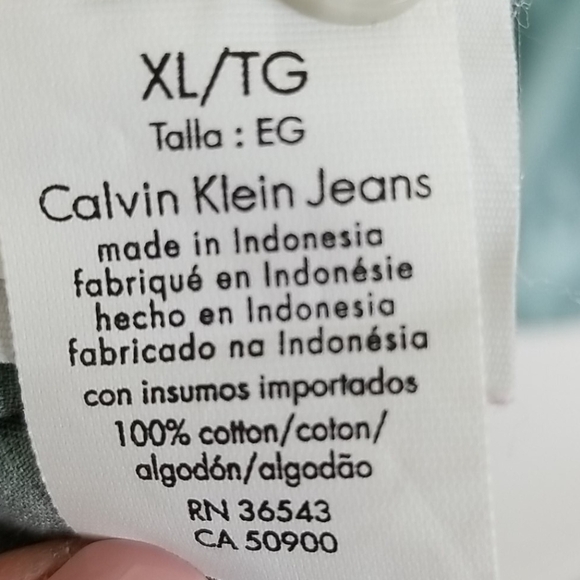 CALVIN KLEIN JEANS Green Button-Up Shirt, XL - Picture 6 of 6